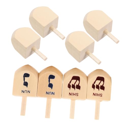 NAMOARLY 8Stücke Holz Dreidels Für Chanukka Kreiseln Als DIY Bastelmaterial Für Festlichkeiten Für Chanukka Dekoration von NAMOARLY