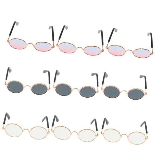 NAMOARLY 9 Stück Gläser Puppenhaus Miniatur gefälscht doll Accessories kindergeburtstags mitgebsel praktische Brillenrequisiten dekorative Puppenbrille Glas von NAMOARLY