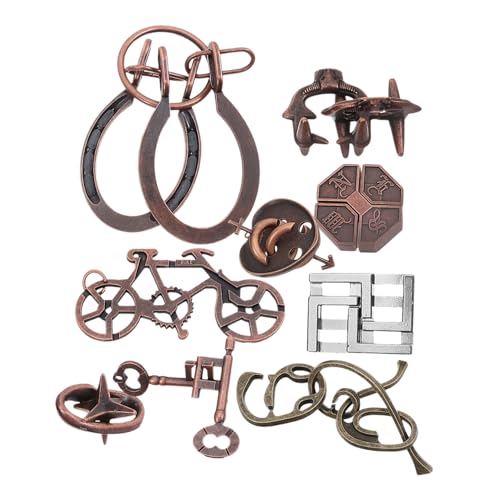 NAMOARLY 9 Stück Teiliges Metall Luban Lock Spielzeugset Denkspielzeug für Gehirntraining und Stressabbau Verschiedenen Puzzles Schloss Schlüssel Etc Antikem Design NAMOARLY 9 Stück Teiliges Metall Luban Lock Spielzeugset Denkspielzeug für Gehirntraining und Stressabbau Verschiedenen Puzzles Schloss Schlüssel Etc Antikem Design von NAMOARLY