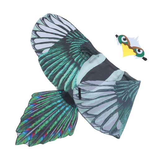 NAMOARLY Adler Flügel Umhang und Kopfstück Set aus Filz und Chiffon Detailreiches Vogel Kostüm für Fasching Halloween Party Dekoratives Cosplay Requisit Hautfreundlich und Realistisch von NAMOARLY