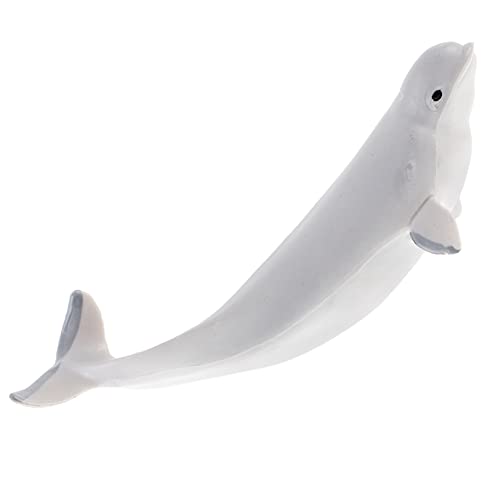 NAMOARLY Beluga-modellspielzeug Roboter Plüsch Auto Krabbe Simulationswalfiguren Simulationswaldekoration Simulation Tierfigur Walerkennungsmodell Kleine Walfiguren Tierfiguren Plastik Grey von NAMOARLY