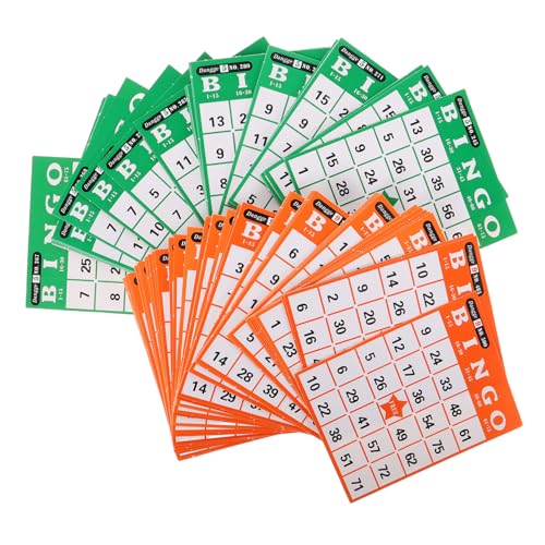 NAMOARLY Tombola-lose Bingo-Spiel 60 Stabile Bingo-Karten Für Partys Spieleabende Und Wohltätigkeitsveranstaltungen Kognitive Fähigkeiten Zufällige Farbe von NAMOARLY
