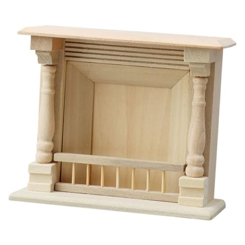NAMOARLY Puppenhaus-miniaturmöbel-Set Im Maßstab 112 Unbehandeltes Holz Miniatur-Kamin Für Die Puppenhaus-Dekoration von NAMOARLY