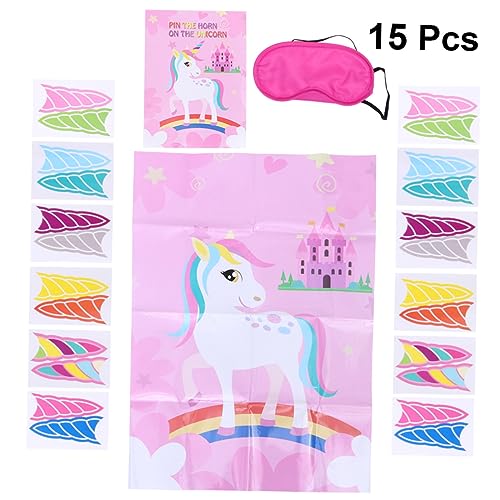 NAMOARLY Einhorn-Spielaufkleber geburtstagsdeko kindergeburtstags Dekoration Geburtstagsfeier spielzeuge Wanddekoration spielwaren Aufkleber Spiel Aufkleber Spielplakat Rosa von NAMOARLY