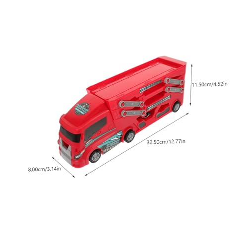 NAMOARLY Faltbarer LKW Teiliges Transformierbares Rotes Transportfahrzeug Kinderfreundliches Ingenieurspielzeug Gleitendes Fahrzeug Fördert Kreativität und Feinmotorik Batteriefrei von NAMOARLY