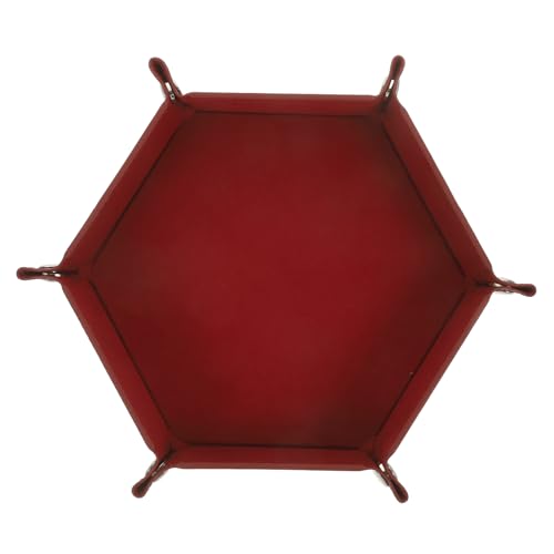 NAMOARLY Tabletop Pu Würfeltray Faltbarer Dice Tray Für Spielabende Praktischer Würfelhalter Und Aufbewahrungsbox Tiefrotem Pu Für Partys Und Spieleabende von NAMOARLY