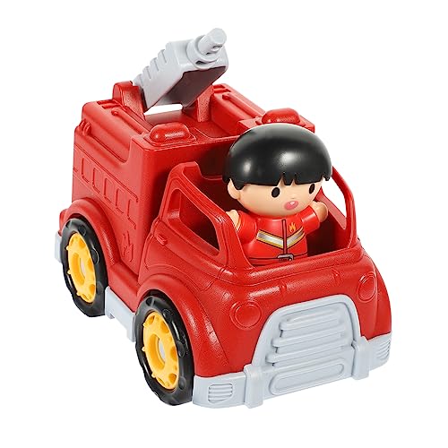 NAMOARLY Feuerwehrauto -müllwagen Kinderspielzeug Kleinkindspielzeug Spielzeugautos Cartoon-Feuerwehrauto Nachahmung Eines Feuerwehrauto-spielzeugs Abs Rot von NAMOARLY
