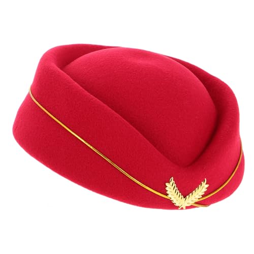 NAMOARLY Flugbegleiterinnen Beret Hut für Damen Kostümzubehör für Airline Stewardess Formeller Uniformhut Vielseitig Einsetzbar für Bühnenaufführungen und Themenpartys Stilvolles und von NAMOARLY