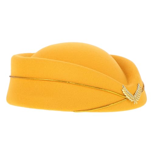 NAMOARLY Flughafen Stewardess Hut Eleganter Filz Beret für Frauen Verstellbare Kappe für Halloween Cosplay für Bühnenaufführungen und Thematische Veranstaltungen NAMOARLY Flughafen Stewardess Hut Eleganter Filz Beret für Frauen Verstellbare Kappe für Halloween Cosplay für Bühnenaufführungen und Thematische Veranstaltungen von NAMOARLY