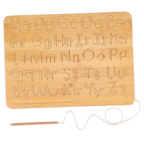 NAMOARLY Holzbuchstaben-Schablonenwerkzeug Alphabettafel aus Holz Zahlenlernspielzeug schreibübungen Brief schreiben holzbrettchen spielzeuge Tool zum Nachzeichnen von Buchstaben hölzern von NAMOARLY