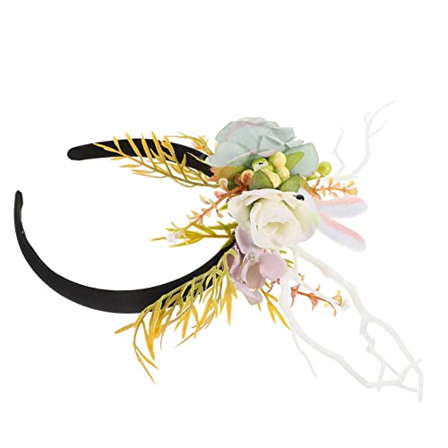 NAMOARLY Häschen-Stirnband Fotorequisiten für die Urlaubsbühne Stirnbänder für die Osterparty Kopfschmuck für Tierohren haarschmuck Hase Haarring Kaninchenohrblume Zweig Kind Kopfbedeckung von NAMOARLY