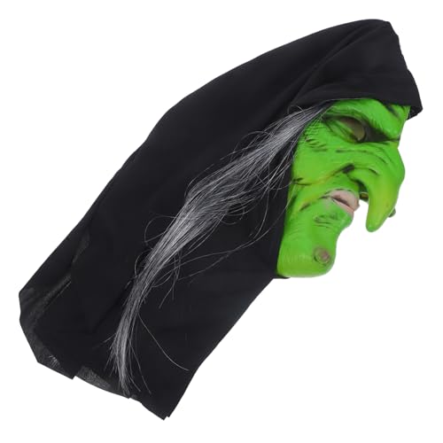 NAMOARLY Halloweenparty Horrible Hexenmaske Für Halloween Grüne Cosplay Maske Für Partys Gruselige Kostü Requisiten Schaurige Verkleidung Für Erwachsene Und Halloween Grusel Maske von NAMOARLY
