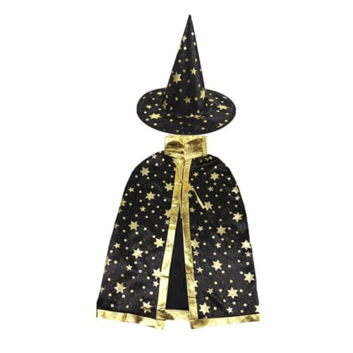 NAMOARLY Halloween Umhang Mit Hut Fünfzack Cosplay Cape Für Jungen Und Mädchen Kreatives Kostüm Für Fasching Karneval Und Halloween Feiern von NAMOARLY