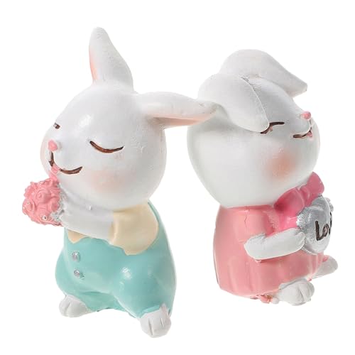 NAMOARLY Hasengeburtstagsfeierdekorationen Hasenfigur Hase Tortenaufsatz Niedlicher Hasen-kuchenaufsatz Hasentiere Figur Hasenkuchen Figur Hasenaufsatz Für Kuchen Kaninchendekorationen von NAMOARLY