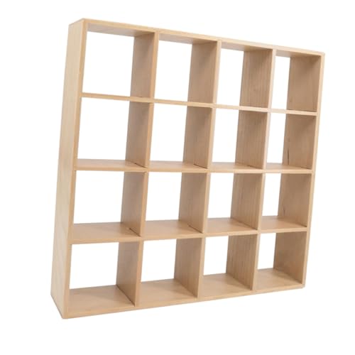 NAMOARLY Holzregal Für Puppenhaus Fächer Dekoratives Zubehör Für Mini Häuser Wohnaccessoire Für Kreatives Und DIY Projekte von NAMOARLY