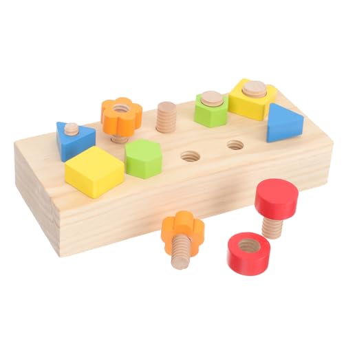 NAMOARLY Holzschrauben Spielset Bunt für Montessori Lernspielzeug zur Motorischen Frühkindliche Bildung Ab Jahr Holzpuzzle Schraubspielzeug Robust und Farbenfroh von NAMOARLY