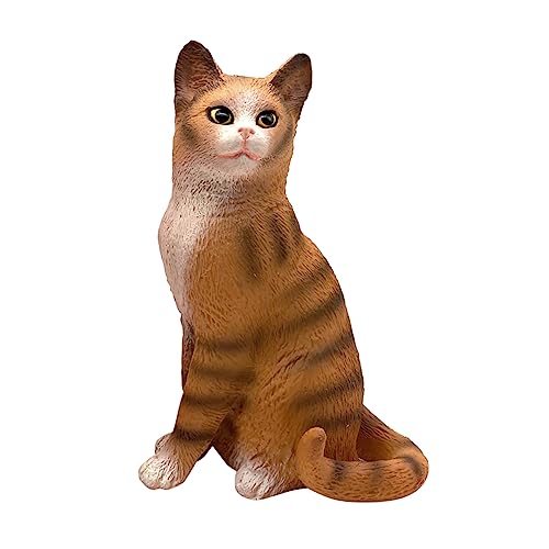 NAMOARLY Realistisches Haustier-katzenmodell Kunststoff-Ornamente Für Jungen Und Mädchen Pädagogisches Spielzeug Kätzchen-Statue Tierschmuck von NAMOARLY