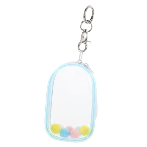 NAMOARLY Kleine Transparente Sammeltasche mit Reißverschluss und Schlüsselanhänger Staubdichte Aufbewahrungstasche für Mini Figuren Tragbare Organizer Tasche für Puppen und Sammlerstücke von NAMOARLY