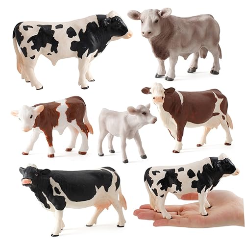NAMOARLY Realistisches Kühe-Modell Aus Kunststoff Detaillierte Tierfigur Für Dekoration Und Spielzeug Für Schreibtisch Und Zuhause Geeignet Für Tierliebhaber Und Kunsthandwerk von NAMOARLY