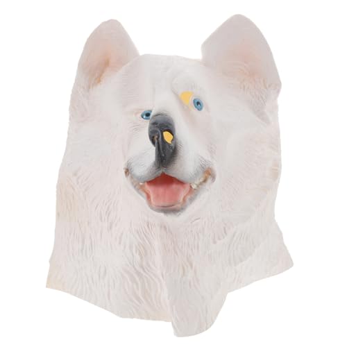 NAMOARLY Maske Halloween-Requisiten Horrormaske Cosplay-Maske Hundelatex halloween kostüm halloween costume Hundemaske für Erwachsene Maske Cosplay Requisiten Emulsion Haustier Hund Weiß von NAMOARLY