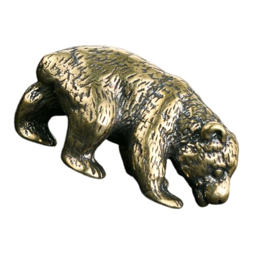 NAMOARLY Messingbären -Ornamente Süße Bärenverzierung Tierverzierungen Miniatur-bärenstatuen Messingverzierungen Messingstatue Kleine Messingornamente Messingfigur Kleine Skulptur Golden von NAMOARLY