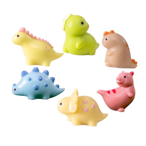 NAMOARLY Mini Dinosaurier Figuren Aus Harz Bunte Cartoon Deko Für Mikro Landschaft Garten Und Puppenhaus üße Kleine Dinosaurier Modelle Resin Tierfiguren von NAMOARLY