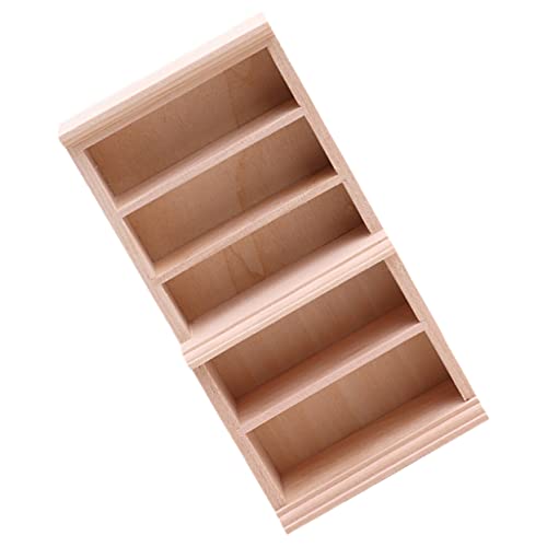 NAMOARLY Miniatur Bücherregal Modell für 1:12 Puppenhaus Spielzeug Holz Mini Bücherregal Sicher von NAMOARLY
