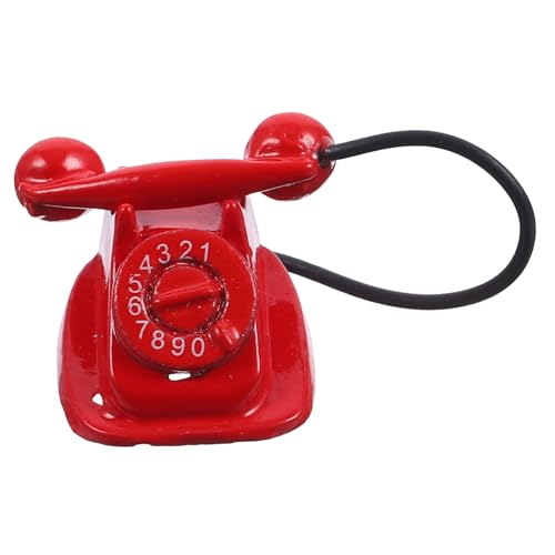 NAMOARLY Mini Retro Telefon Modell Vintage Mini Phone für Puppenhaus Dekoration Realistische Nachbildung Robustes Material Tischdeko von NAMOARLY