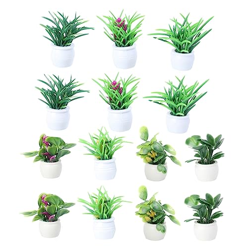 NAMOARLY Künstliche Topfpflanze 14 Stück Mini-Simulation Bonsai-Modelle Für Die Heimdekoration von NAMOARLY