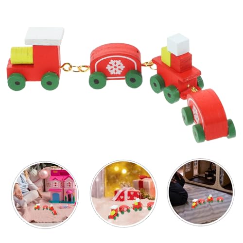 NAMOARLY Miniatur Holzzug für Puppenhaus Handgefertigtes Weihnachtsdekor Robustes Naturholz Glatte Kanten Kindgerechtes Design Platzsparende Tischdekoration für Teenager und Festliche von NAMOARLY