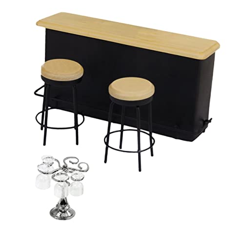 NAMOARLY Miniatur Puppenhaus Bar Set mit Mini Weingläsern und Barhockern Langlebiges Mini Food Play Toy Realistisches Modell für DIY Puppenhaus Dekoration Geeignet für Sammler NAMOARLY Miniatur Puppenhaus Bar Set mit Mini Weingläsern und Barhockern Langlebiges Mini Food Play Toy Realistisches Modell für DIY Puppenhaus Dekoration Geeignet für Sammler von NAMOARLY