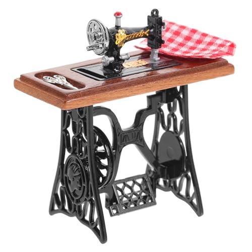 NAMOARLY Miniatur Retro Nähmaschine für Puppenhaus Vintage Deko für Miniaturmöbel Nähmaschine Zubehör für Mikrolandschaft für Fotografie und Dekoration als für Geburtstage und Sammler von NAMOARLY