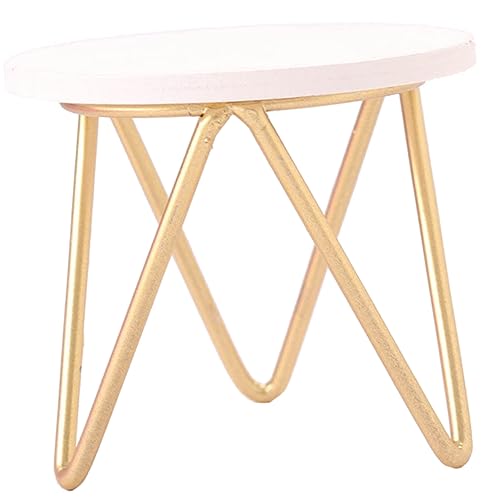 NAMOARLY Modell Runder Beistelltisch mit Goldenen Tischbeinen Dekorativer Nachttisch für Mini Häuser und Mikroszenen von NAMOARLY