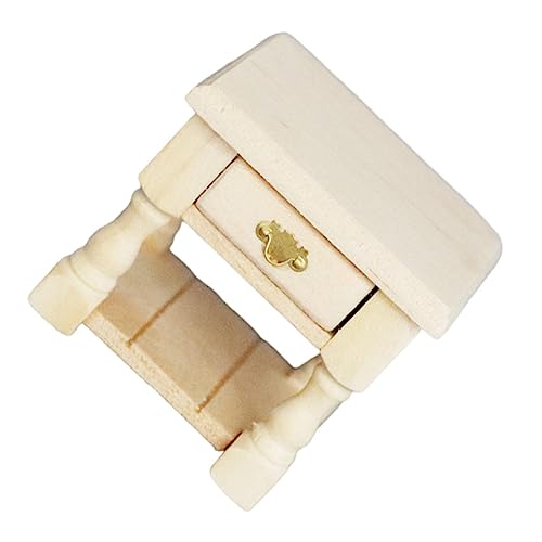 NAMOARLY Miniatur Nachttisch Für Puppenhaus DIY Holz Möbel Mit Schublade Dekorativer Beistelltisch Für Miniaturen Für Sammler Und Miniatur-enthusiasten von NAMOARLY