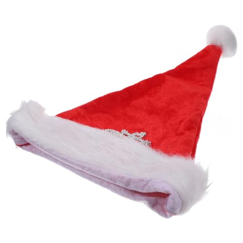 NAMOARLY Weihnachtsmannmützen Für Die Weihnachtsfeier Plüsch Weiß Hut Stilvolle Weihnachtskopfbedeckung von NAMOARLY