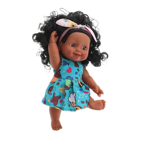 NAMOARLY Realistische Babypuppe Afroamerikanisches Mädchen Beweglich Detailgetreu Lebensechte Simulation Puppe Sammlerstück Zufällige Farbe Zufällige Farbe von NAMOARLY