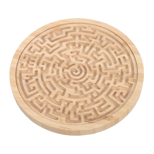 NAMOARLY Rundes Holz Labyrinth für Tragbares Denkspiel mit Murmelbewegung Fördert Räumliches Denken und Motorische Fähigkeiten Pädagogisches Puzzle für Vorschulkinder von NAMOARLY