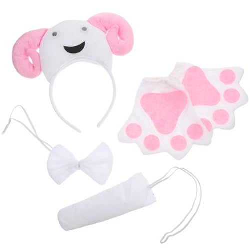 NAMOARLY Schaf Stirnband schaf ohren Schaf Kopfbedeckung Tierische Kopfbedeckung Plüsch Tiermaske Halloween Zubehör Schafkostüm für Weihnachten flauschiges Tier-Cosplay Plastik von NAMOARLY