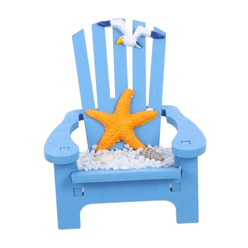 NAMOARLY Miniatur Strandstuhl Deko Für Mikrolandschaften Büro Und Mediterraner Holzstuhl Mit -Design Für Kinderzimmer Und Tischdekoration von NAMOARLY