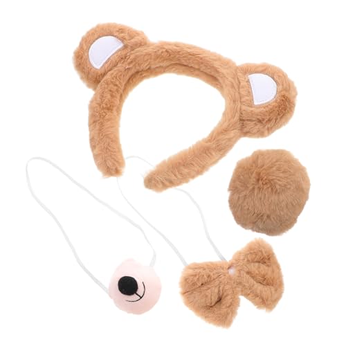NAMOARLY Tierkostüm Set Bär Ohren Haarreif und mit Schleife Flauschiges Cosplay Zubehör für Karneval Halloween Party Bühnenauftritt NAMOARLY Tierkostüm Set Bär Ohren Haarreif und mit Schleife Flauschiges Cosplay Zubehör für Karneval Halloween Party Bühnenauftritt von NAMOARLY