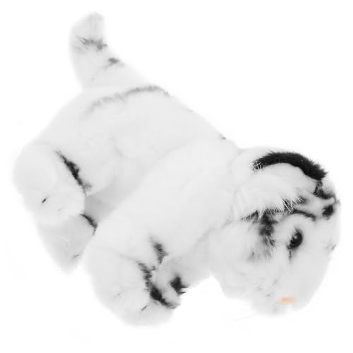 NAMOARLY Tiger Spielzeug Weißes Tiger-stofftier Ausgestopfter Tigerplüsch Plüsch-Tiger-Spielzeug Mini-stofftier Löwenspielzeug Stehende Tigerpuppe Geschenk Kind Pp Baumwolle Beschwichtigen von NAMOARLY