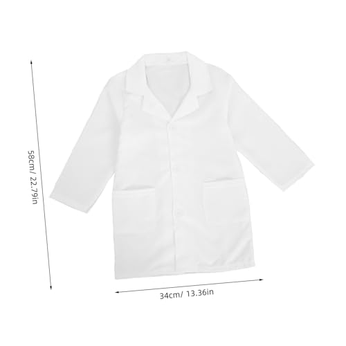 NAMOARLY Weißer Laborkittel Langarm Atmungsaktives Polyester Kostüm für Jungen Mädchen Vielseitig für Schule Kindergarten Halloween und Fasching Waschbar und Langlebig Perfektes NAMOARLY Weißer Laborkittel Langarm Atmungsaktives Polyester Kostüm für Jungen Mädchen Vielseitig für Schule Kindergarten Halloween und Fasching Waschbar und Langlebig Perfektes von NAMOARLY