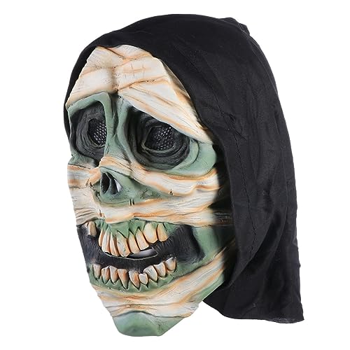 NAMOARLY Kopfbedeckung Maske Grüne Gesichtsmaske Cosplay-kostümmaske Gruselige Halloween-masken Halloween-dekor Horrormaske Halloween-horror-maske Kleidung Kopfbedeckung Emulsion Grüne von NAMOARLY