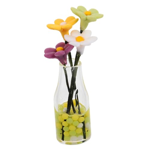 NAMOARLY Kleine Gänseblümchenvase Mini-blumentopf Mit Pflanzgefäß Für DIY-Bonsai-Modell Künstliche in Vase Miniatur-topfpflanzen Puppenhaus Spielzeugzimmer Glas K518 von NAMOARLY