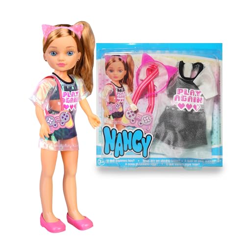 NANCY a Trendy Look Day, Puppenkleidung-Set, inkl. Haarband und Handtasche, Moderne Kleidungsstücke, Kinder ab 3 Jahren, Famosa (NACA0000) von NANCY