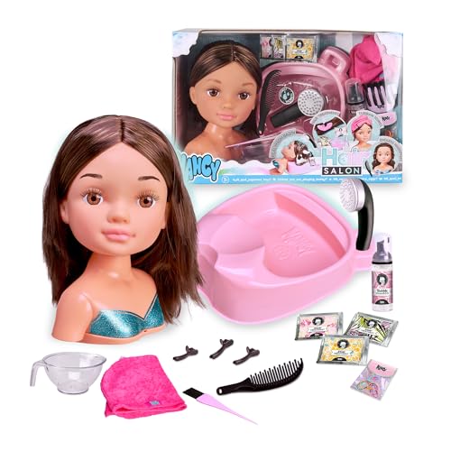Nancy Hairsalon – Haarwaschmaschine für braune Haare, funktioniert wirklich, Haarstyling-Zubehör, für Mädchen ab 3 Jahren, berühmt (NACB2000) von NANCY