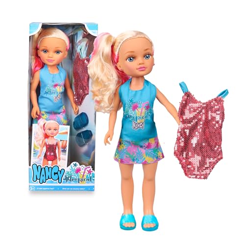 NANCY Tropical, Puppe im Sommeroutfit, inkl. Badeset mit Pailletten und Sandalen, ab 3 Jahren, Famosa (NAC93000) von NANCY