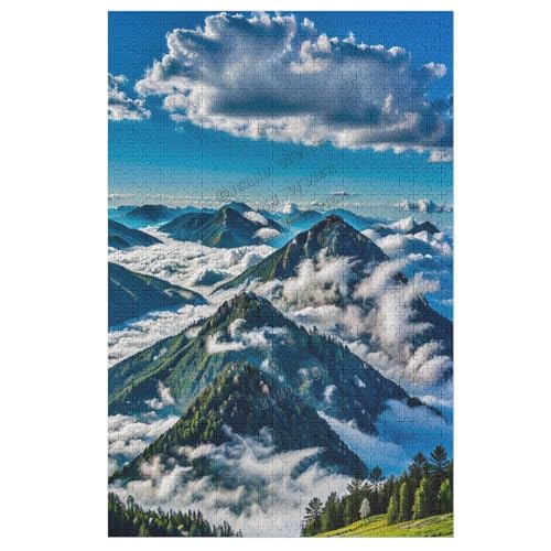 1000 Teile Puzzle für Erwachsene - Landschaftspuzzles - 1000 Teile Berge Park Fluss Bach Bach Landschaft Puzzles für Familie Freund, Herausforderndes Puzzle für Familie Freunde von NANVIER