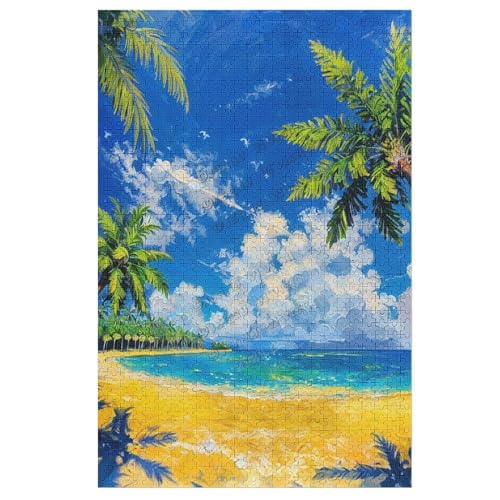 1000 Teile Puzzles für Erwachsene Landschaft Sommer Palme Schöne Strandszenen Puzzles Strand Puzzle Herausfordernde Puzzles Lernspiel Puzzles für Erwachsene und Familien von NANVIER