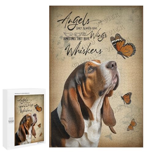 NANVIER 1000-teiliges Puzzle für Erwachsene – Holzpuzzles – Basset Hound Hund Thema – perfekt für Stressabbau und Achtsamkeit, personalisierbar NANVIER 1000-teiliges Puzzle für Erwachsene – Holzpuzzles – Basset Hound Hund Thema – perfekt für Stressabbau und Achtsamkeit, personalisierbar von NANVIER